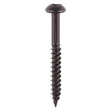 Timco - Blackjax Woodscrews - PZ - Round - Black Organic (Size 8 x 1 1/4 - 200 Pieces)