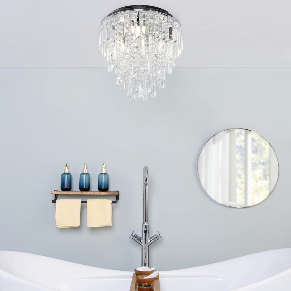 image 1 of BHS Bresna Flush Ceiling Light, Silver