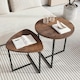 image 2 of Living and Home Round and Triangular Nesting Side Table Set