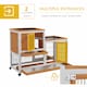 image 5 of PawHut Wooden Indoor Rabbit Hutch Elevated Bunny Cage w/ Enclosed Run Wheel