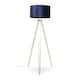 image 1 of ValueLights Aero Gold Floor Lamp Navy Velvet Shade