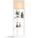 image 1 of HOMCOM Corner Floor Lamp with Shelves, Modern Tall Standing Lamp with Chain Switch for Living Room, Bedroom, Bulb Not Included, White