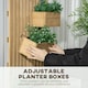 image 4 of Outsunny Wooden Garden Planters with Trellis Wall-mounted Raised Garden Bed
