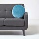 image 4 of Homescapes Blue Velvet Cushion - 40 cm Round Blue