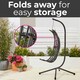 image 4 of Neo Grey Garden Swing Hanging Egg Chair With Cushions