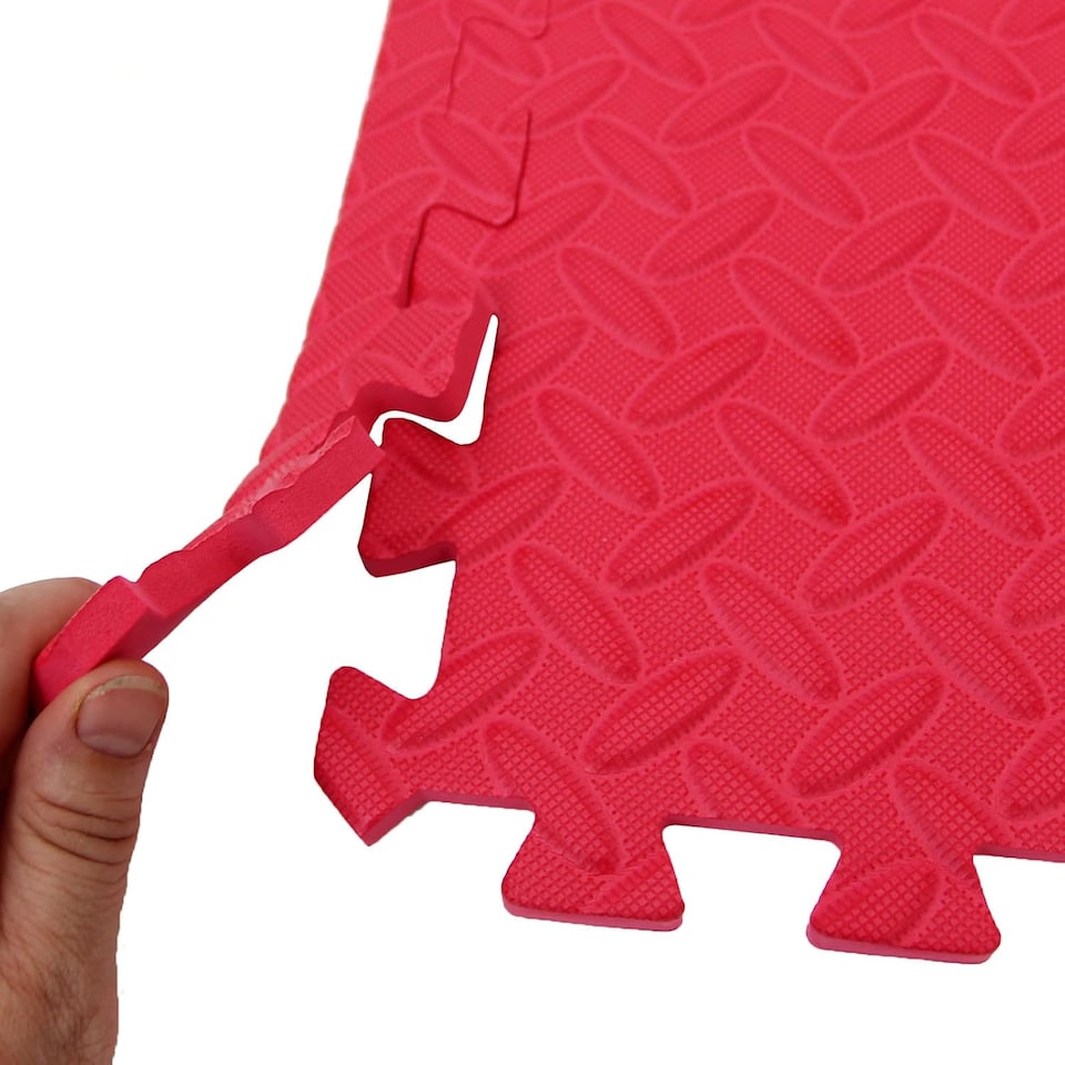 image 1 of Interlocking Gym Yoga Mats Anti-Fatigue EVA Soft Foam Exercise Play Floor Tiles (Red)