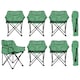 image 1 of Harbour Housewares Premium Folding Camping Chairs with Pockets & Carry Bag - Green - Pack of 6 | Green | Green