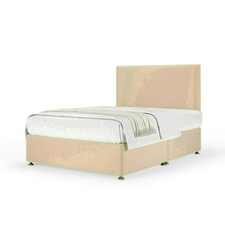 Natural Plush Velvet No Drawer Divan Base and Valencia Headboard King Size