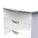 image 5 of Holborn 4 Drawer Deep Chest of Drawers in White Gloss & White (Ready Assembled) | White | White Gloss & White