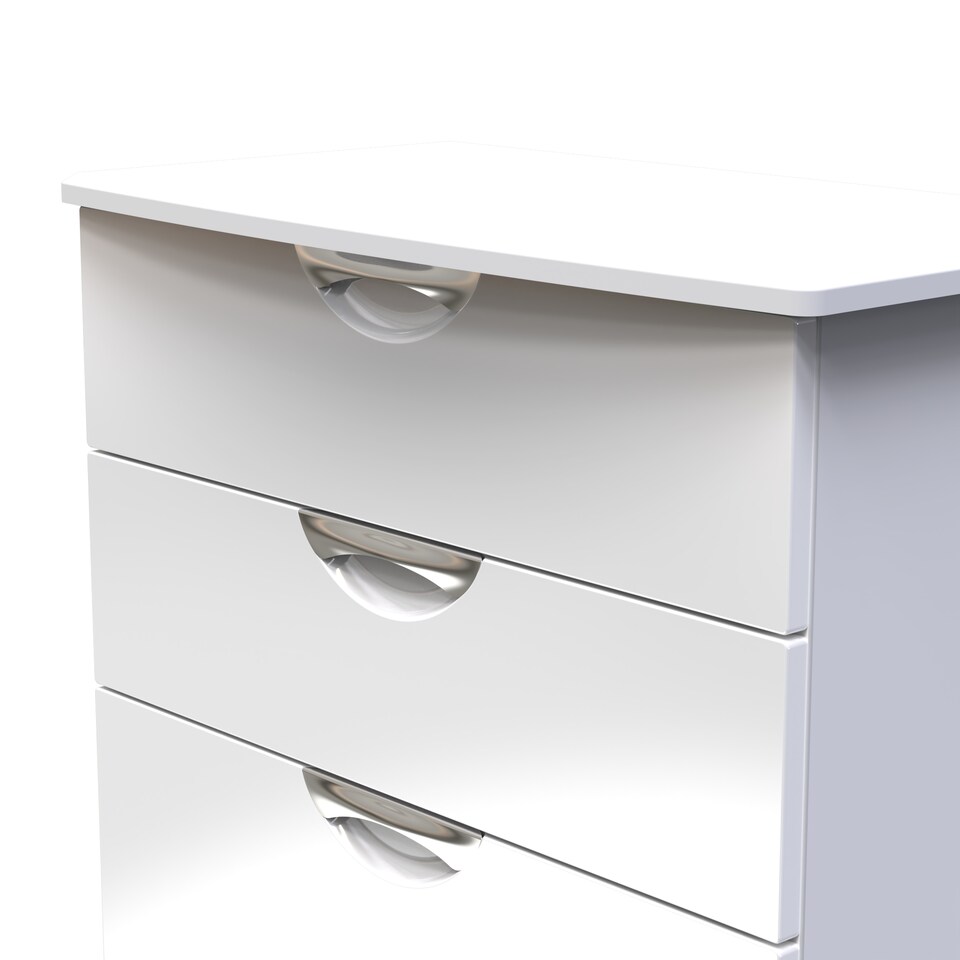 image 1 of Holborn 4 Drawer Deep Chest of Drawers in White Gloss & White (Ready Assembled) | White | White Gloss & White