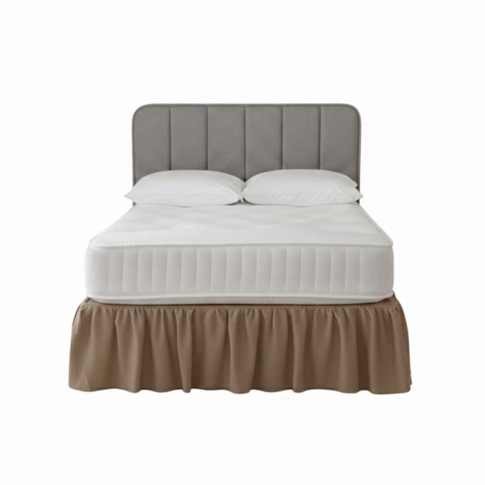 image 1 of Base Valance Polycotton Sheet for Divan Beds Easy Care Bed Base Cover | Brown | Latte | Super King