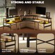 image 7 of HOMCOM L Shaped Desk with Power Outlets and LED Lights, Corner Computer Desk with Monitor Stand, Gaming Desk for Home Office, Black | Black