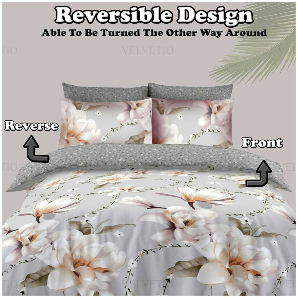 image 1 of VELVETIO Zenda Complete Duvet Cover Set with Fitted Sheet Soft Printed Bedding Bedset Multi | Single