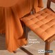 image 5 of Homescapes Burnt Orange Cotton Tablecloth - 137 x 228 cm Orange