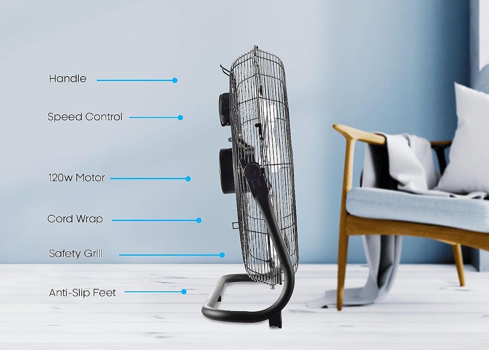 image 1 of PureMate 20-Inch High-Velocity Chrome Floor Fan