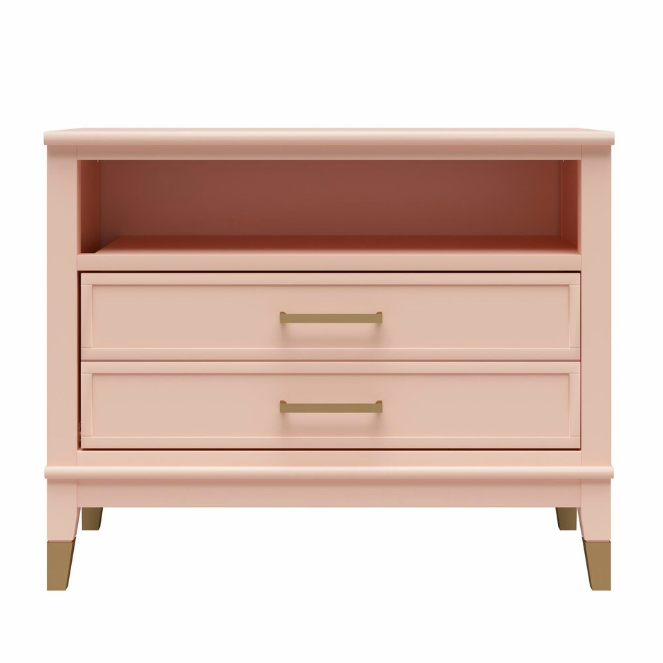 image 1 of Westerleigh Wide Nightstand Pale Pink Red | Red