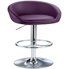 Lombardy Adjustable Bar Stool Chrome Purple Black