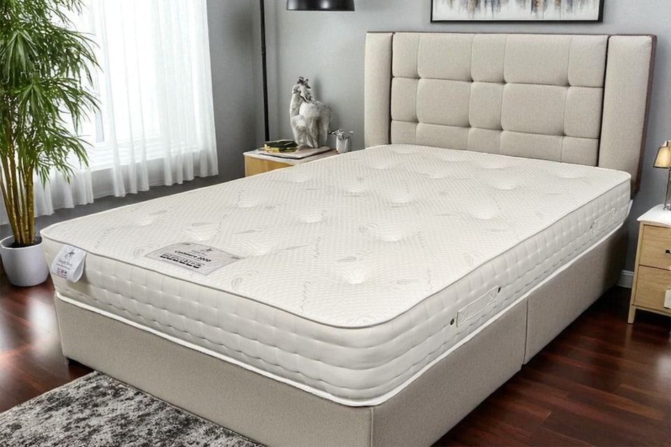 image 1 of Cashmere 2000 Silk Pocket Spring Medium Firm Natural Mattress With Edge Support