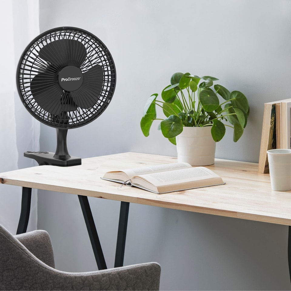 image 1 of Pro Breeze Mini Clip Fan - Black