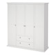 image 3 of Paris Wardrobe with 4 Doors and 2 Drawers in White