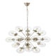 image 1 of Interiors by Premier 18 Light Silver Ceiling Pendant, Abstract Burst Design Statement Light, Glass Globe Ceiling Light Silver