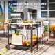 image 4 of Outsunny BBQ Trolley with Stainless Steel Top, Movable Barbecue Pizza Table