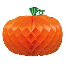 Pumpkin Shaped Halloween Honeycomb Centrepiece Decoration 27cm