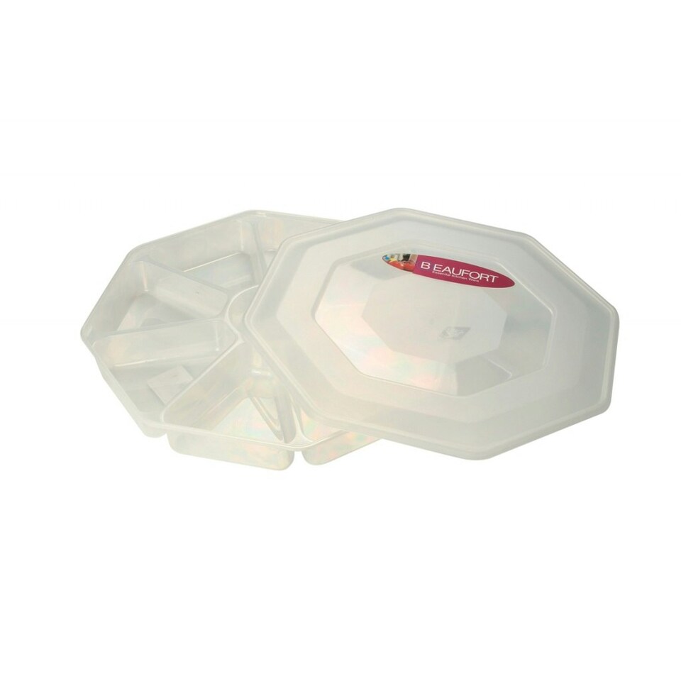 Beaufort 8 Section Nibbles Tray. - Clear - One Size