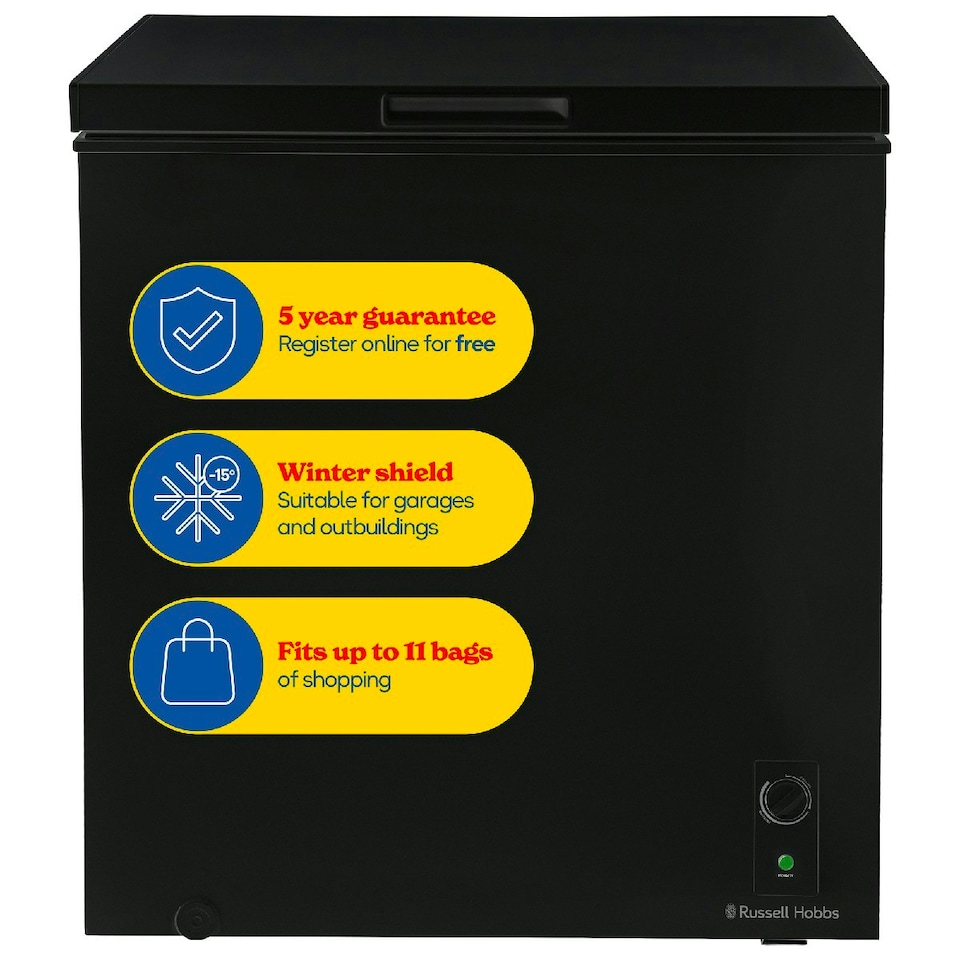 image 1 of Russell Hobbs RH198CF0E1B Chest Freezer 198L Freestanding Black 5 Year Guarantee Black