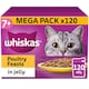 image 1 of 120 x 85g Whiskas 7+ Poultry Feasts Mixed Senior Wet Cat Food Pouches in Jelly 3 x 40pk