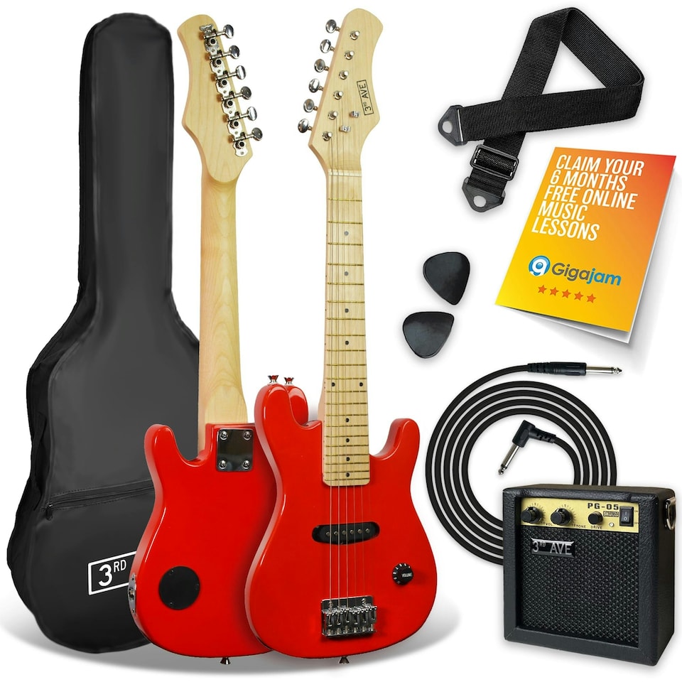 image 1 of 3rd Avenue Junior Electric Guitar Pack with Mini Amp Blue