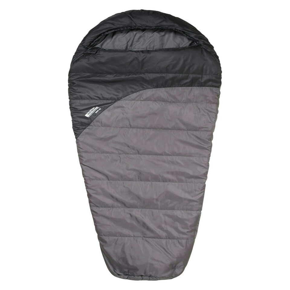 image 1 of Mountain Warehouse Summit Sleeping Bag Adult Mummy Camping Hiking Winter Warm Right Handed Zip - Regular length (200cm) Grey