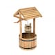 image 1 of Garden Wooden Wishing Well Flower Planter Ornamental Plant Pot | Brown