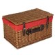 image 2 of 56cm Double Steamed Wicker Picnic Basket with Lining Red | Red | One Size