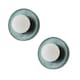 image 1 of ValueLights Newbury Pair Jade Green Glass IP44 Flush Wall Lights & Bulbs | Green