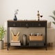 image 2 of Slim Hallway Console Table with 3 Non-Woven Drawers