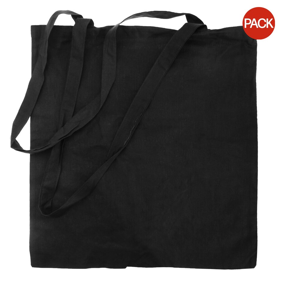 Shugon Guildford Cotton Shopper/Tote Shoulder Bag - 15 Litres (Pack of 2) - Black - One Size Black