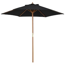 Outsunny 2.5m Wood Garden Parasol Sun Shade Patio Umbrella Canopy