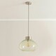 image 1 of ValueLights Corinne Twill Spiral Green Glass Brushed Chrome Capped Ceiling Pendant Light Silver