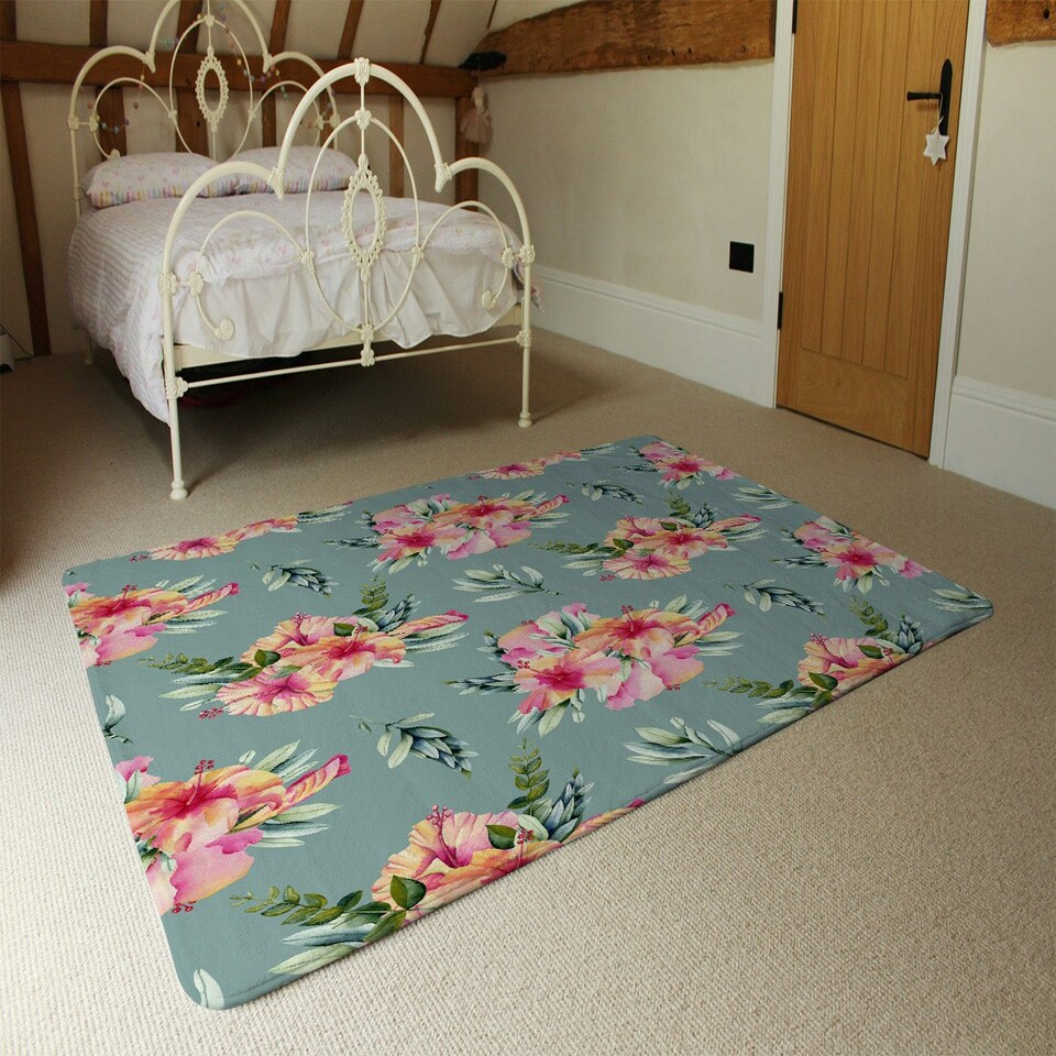 image 1 of Pink Flowers (Rug) Pink | Small: 60x110cm
