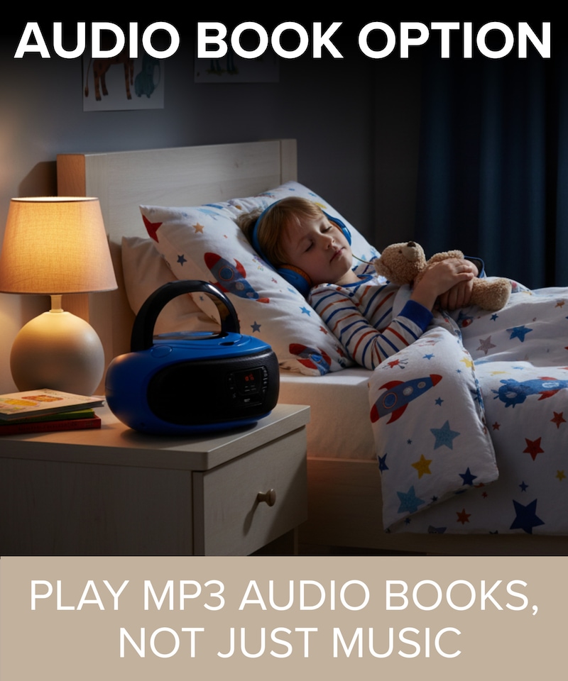 image 1 of Grouptronics Small Portable CD Player For Home With Speakers – Boombox Mains Or Battery Powered, FM Radio, Supports MP3 Audio Books - GTCDR-501