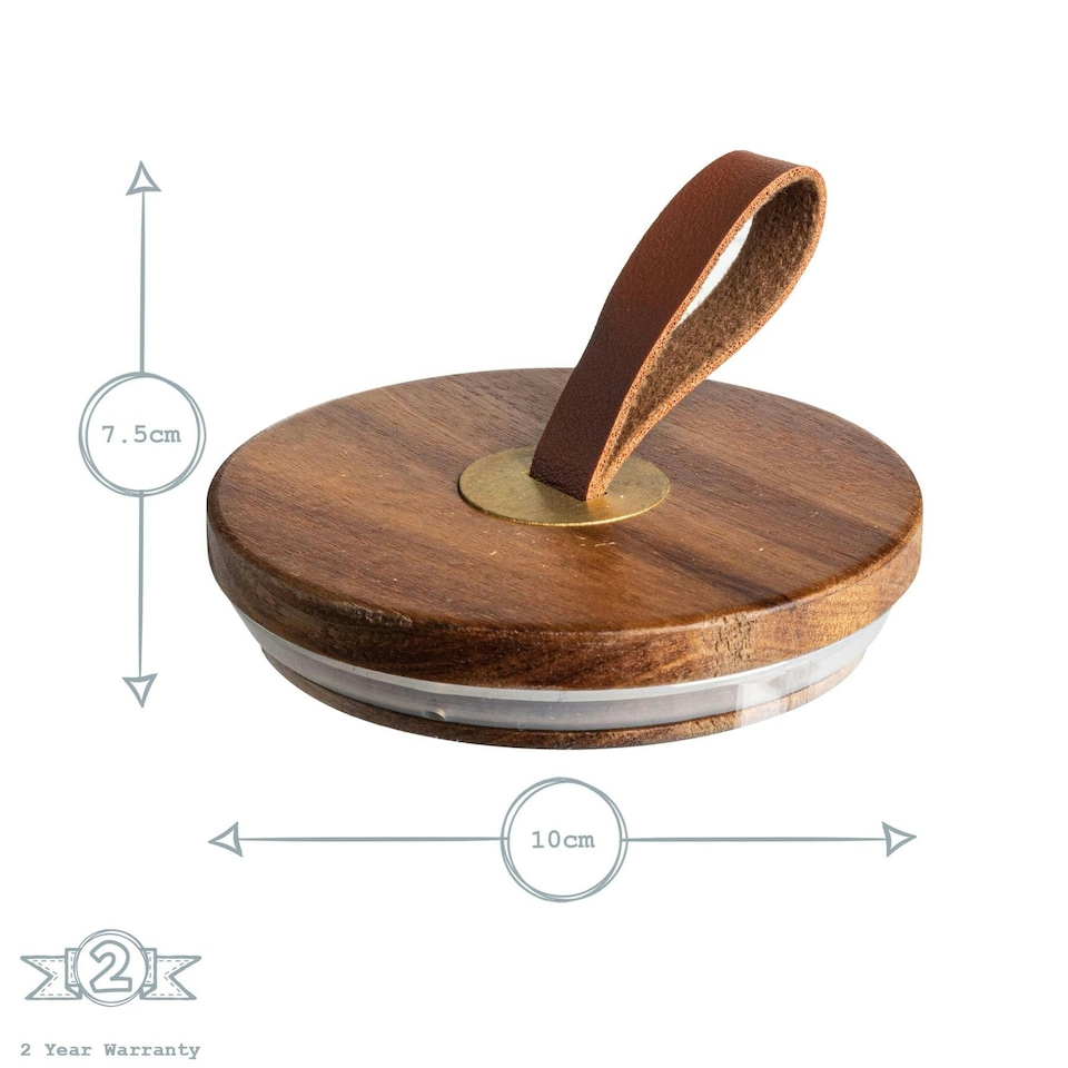 image 1 of Argon Tableware Scandi Storage Jar with Leather Loop Lid - 750ml - Pack of 3