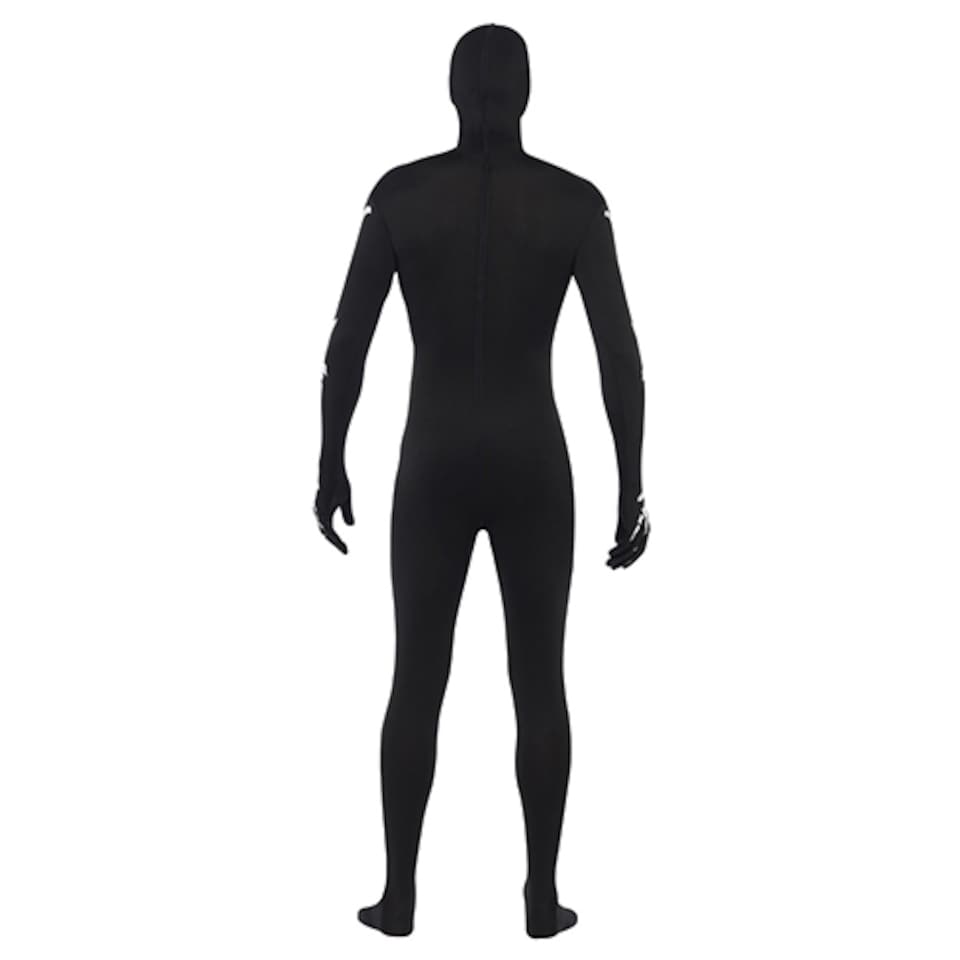 image 1 of Skeleton Second Skin Glow In The Dark Fancy Dress Costume Unisex Adult Large