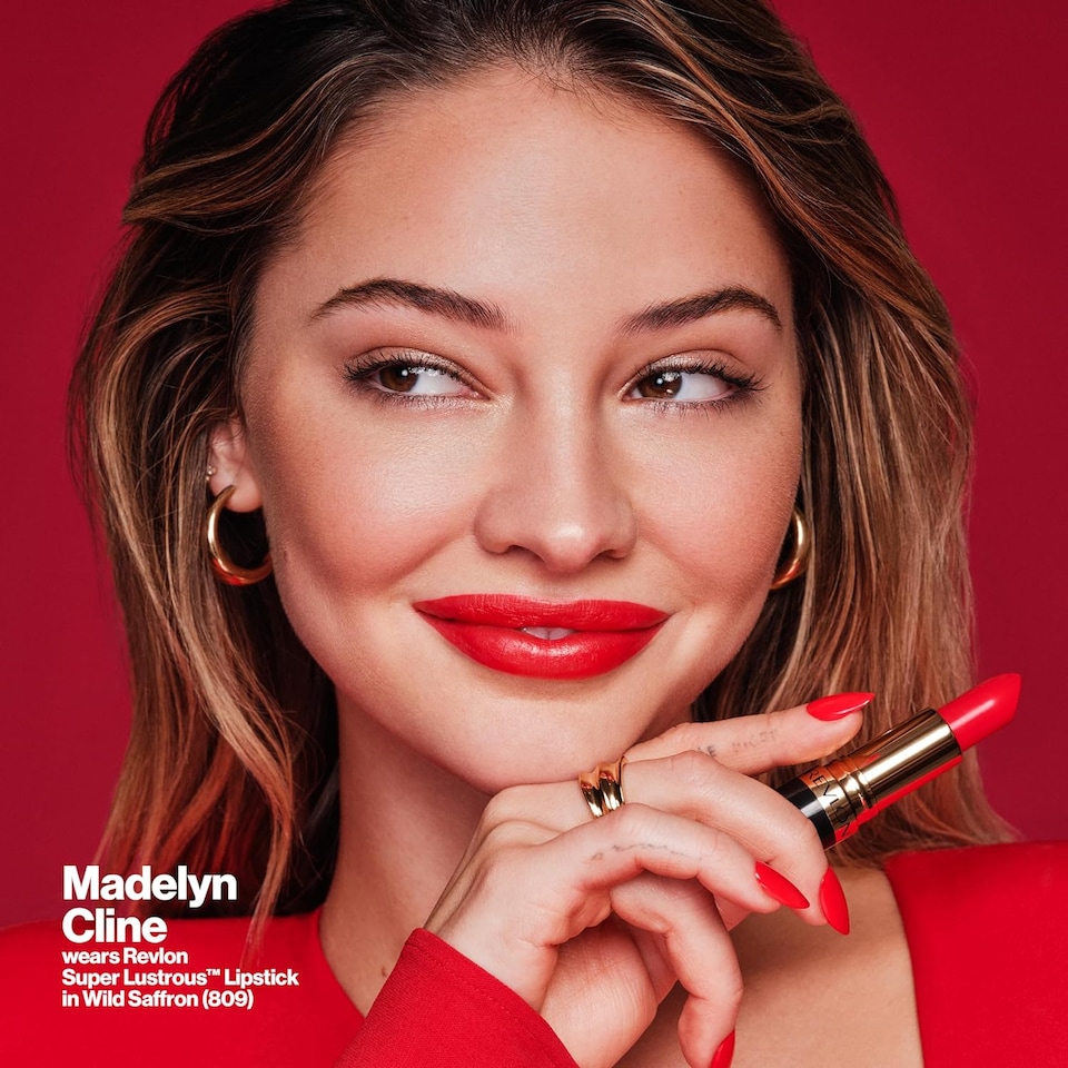 image 1 of Revlon Super Lustrous Lipstick CollectionBold, Creamy & Vibrant Shades | Red | Wild Saffron | 1
