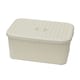 image 1 of JVL Knit Loop Plastic Lidded Rectangular Storage Basket with Handles, 6L - White White