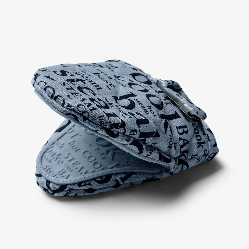image 1 of Silicone Hot Grab Mini Oven Mitt, Hot Print Blue | Provence