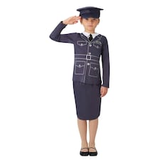 Bristol Novelty Girls Wraf Costume Set - Blue/White - 9-10 Years 9-10 years