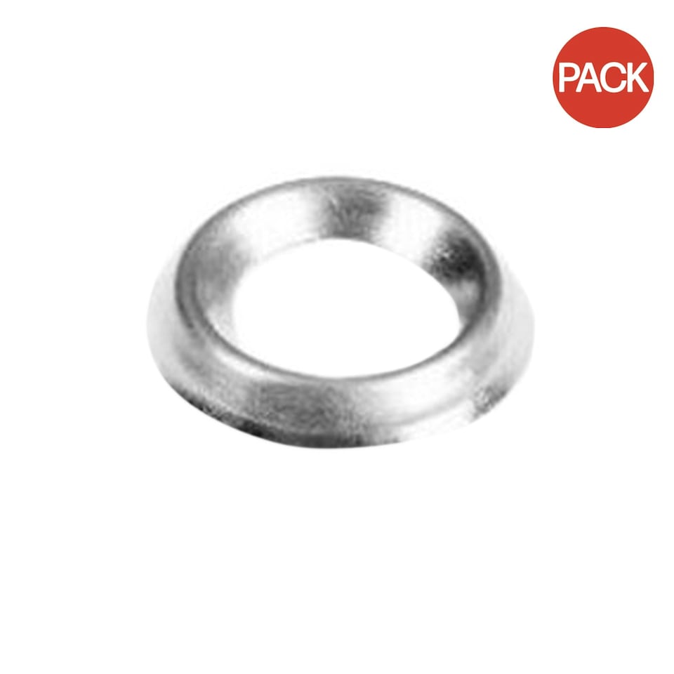 image 1 of Securpak No 8 Chrome Screw Cup Washer (Pack of 16) - Silver - One Size