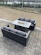 image 1 of Fimous 6 Seater Outdoor Rattan Sofa Set Garden Furniture Gas Firepit Set Dining Table Heater Dark Grey Mixed