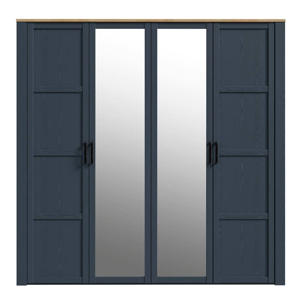 image 1 of Bohol 2 Door 2 Mirrored Door Wardrobe in Riviera Oak/White